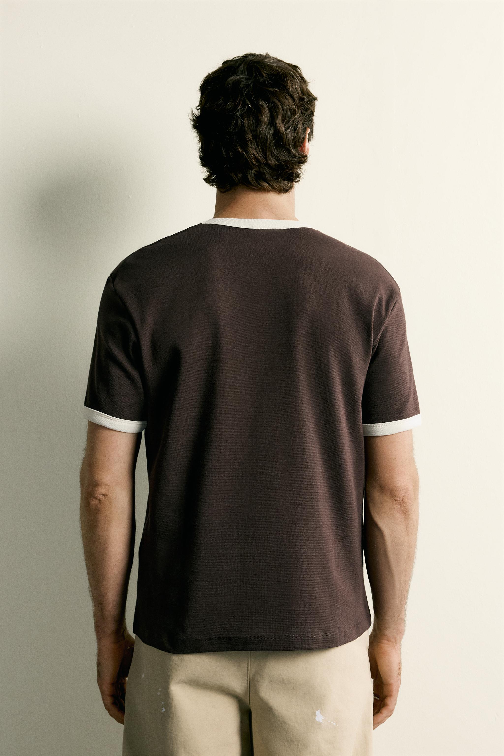 BASIC CONTRAST RIB T-SHIRT